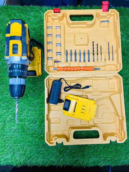 36V Cordless Drill Machine Set| Professional Power Tool Kit | 2 Batteries