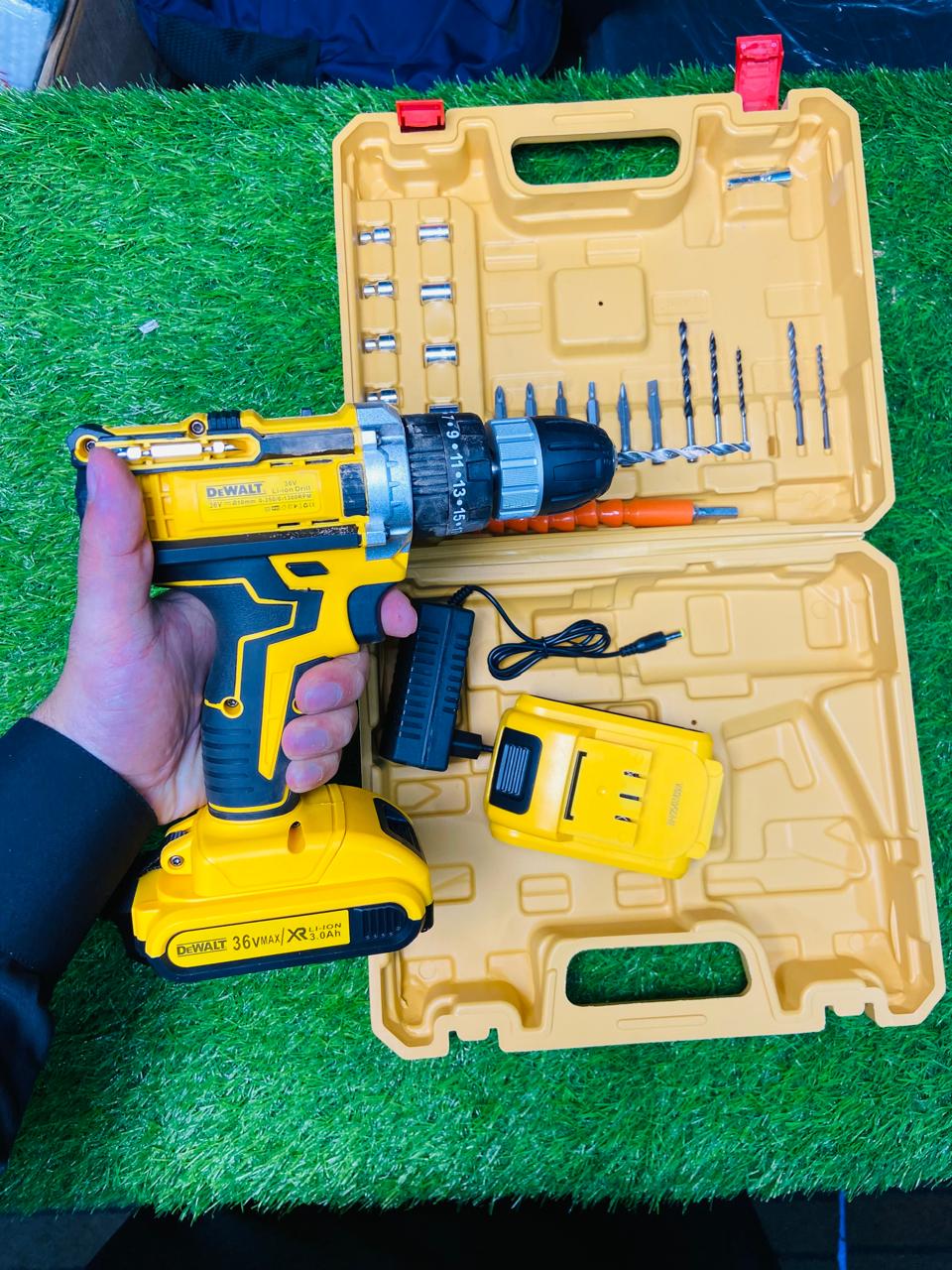 36V Cordless Drill Machine Set| Professional Power Tool Kit | 2 Batteries